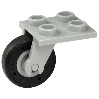 light bluish gray plate modified 2 x 2 thin with plane single wheel holder with light bluish gray wheel with molded black tire pattern 2415 65630pb01