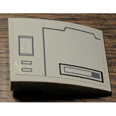 light bluish gray slope curved 3 x 2 with sw tie striker hull plates pattern model left side sticker - set 75154