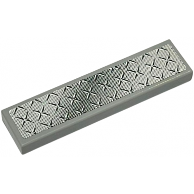 light bluish gray tile 1 x 4 with silver tread plate wide fade pattern sticker - set 8199