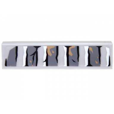 light bluish gray tile 1 x 4 with bricks and cracks pattern type 1 sticker - set 9473