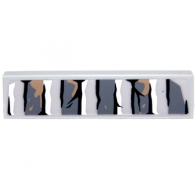 light bluish gray tile 1 x 4 with bricks and cracks pattern type 2 sticker - set 9473