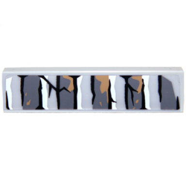 light bluish gray tile 1 x 4 with bricks and cracks pattern type 3 sticker - set 9473