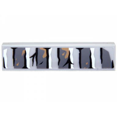 light bluish gray tile 1 x 4 with bricks and cracks pattern type 4 sticker - set 9473