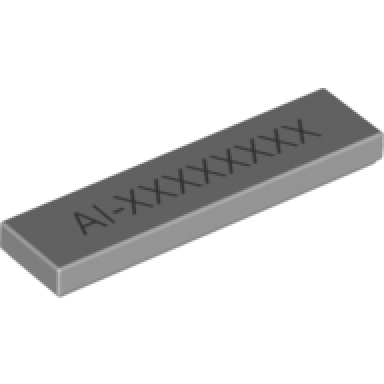 light bluish gray tile 1 x 4 with ai-xxxxxxxx pattern