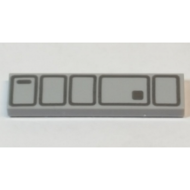 light bluish gray tile 1 x 4 with silver stormtrooper utility belt pattern