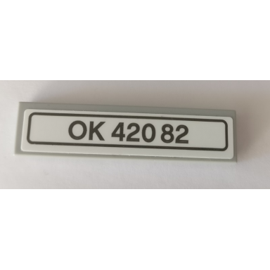 light bluish gray tile 1 x 4 with ok 42082 pattern sticker - set 42082
