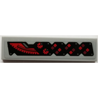 light bluish gray tile 1 x 4 with gauges and checkered pattern model left side sticker - set 76045