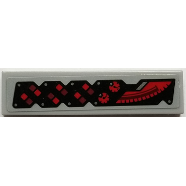 light bluish gray tile 1 x 4 with gauges and checkered pattern model right side sticker - set 76045