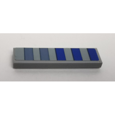 light bluish gray tile 1 x 4 with blue stripes pattern sticker - set 75149