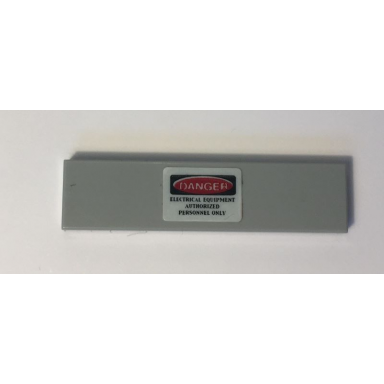 light bluish gray tile 1 x 4 with danger and electrical equipment authorized personnel only pattern sticker - set 10274
