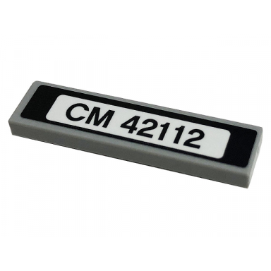 light bluish gray tile 1 x 4 with cm 42112 pattern sticker - set 42112