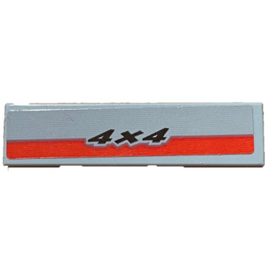 light bluish gray tile 1 x 4 with black 4x4 and red stripe pattern sticker - set 60240