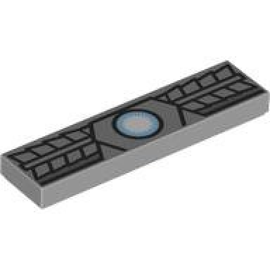 light bluish gray tile 1 x 4 with bright light blue and white arc reactor and black and dark bluish armor pattern brickheadz iron man mk5 chest