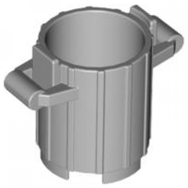 light bluish gray container trash can with 2 cover holders