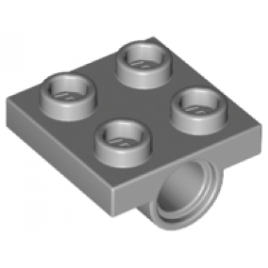 light bluish gray plate modified 2 x 2 with pin hole