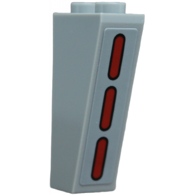 light bluish gray slope inverted 75 2 x 1 x 3 with sw red wall lights pattern sticker - set 75386