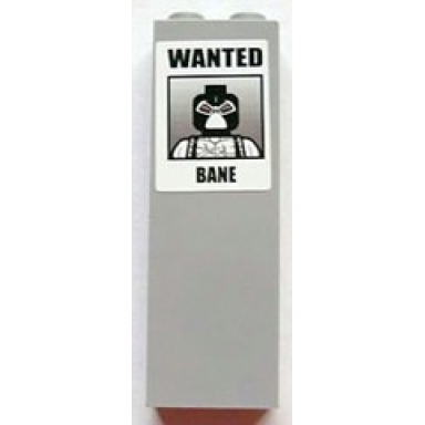 light bluish gray brick 1 x 2 x 5 with wanted bane pattern sticker - set 7787
