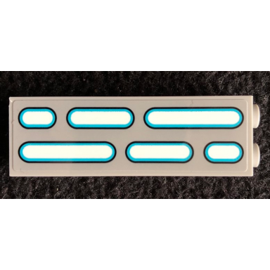 light bluish gray brick 1 x 2 x 5 with sw death star wall lights double column with dark azure border on light bluish gray background pattern sticker - set 75291