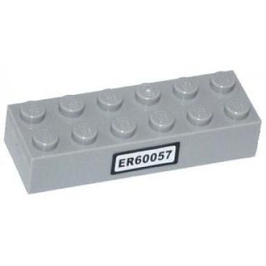 light bluish gray brick 2 x 6 with er60057 pattern sticker - set 60057