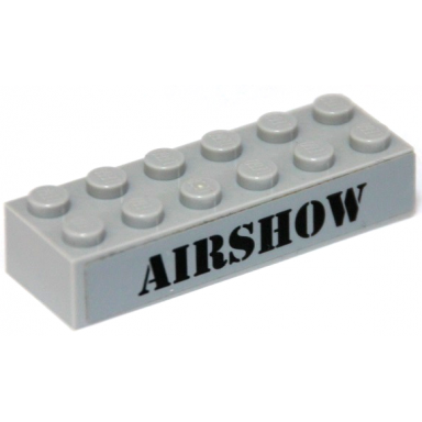 light bluish gray brick 2 x 6 with black airshow pattern sticker - set 60103