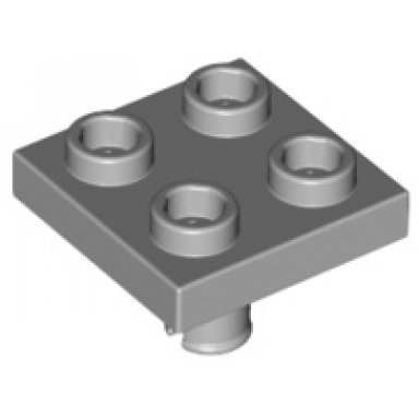 light bluish gray plate modified 2 x 2 with pin on bottom