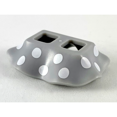 light bluish gray minifigure skirt plastic with large white polka dots pattern minnie mouse