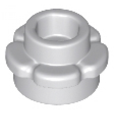 light bluish gray plate round 1 x 1 with flower edge 5 petals