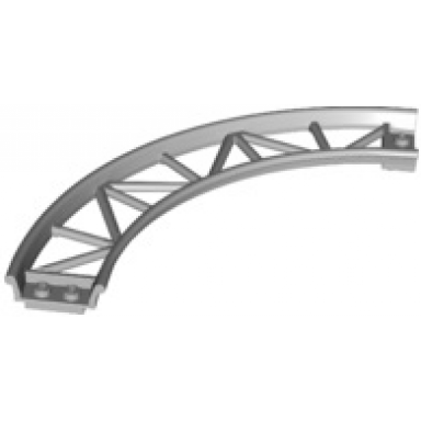 light bluish gray train track roller coaster curve 90 degrees