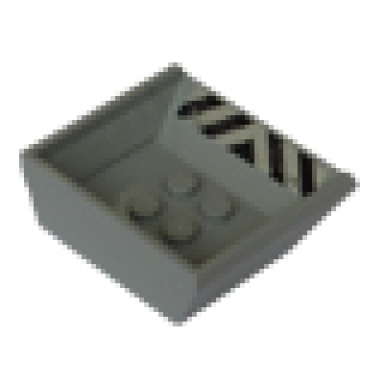 light bluish gray vehicle tipper bed small with black and silver danger stripes pattern sticker - set 8191