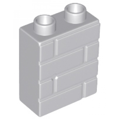 light bluish gray duplo brick 1 x 2 x 2 with masonry profile