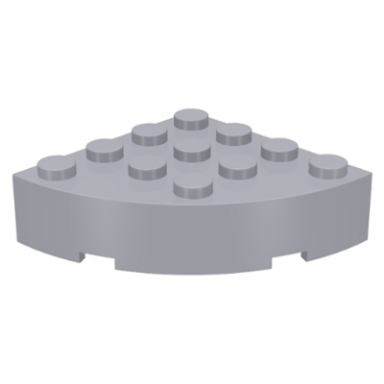 light bluish gray brick round corner 4 x 4 full brick