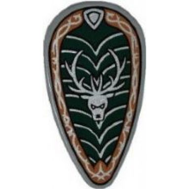 light bluish gray minifigure shield oval with stag head pattern