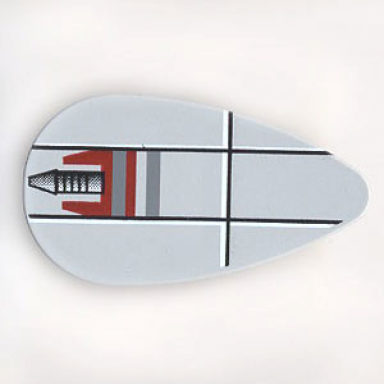 light bluish gray minifigure shield oval with sw small rocket at top pattern