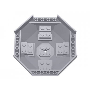 light bluish gray cockpit 10 x 10 x 4 octagonal with axle hole