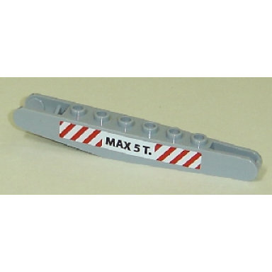 light bluish gray crane harbor derrick 10 top part with red and white danger stripes and max 5 t weight limit pattern on both sides stickers - set 7638
