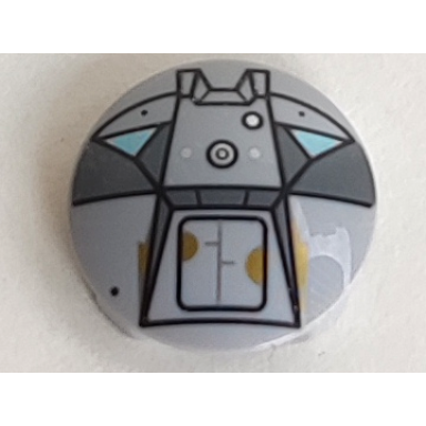 plate round 2 x 2 with rounded bottom boat stud with space hatch pattern