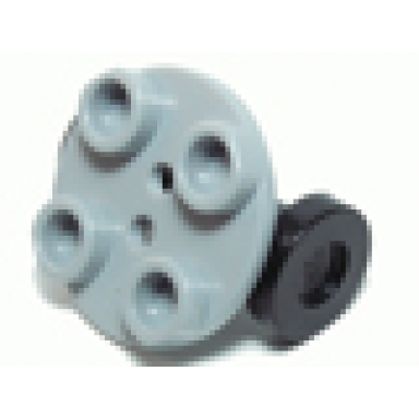 light bluish gray plate round 2 x 2 thin with wheel holder with black wheels 2655 2496