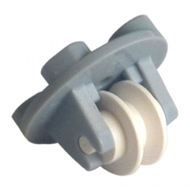 light bluish gray plate round 2 x 2 thin with wheel holder with white pulley wheel 2655 3464