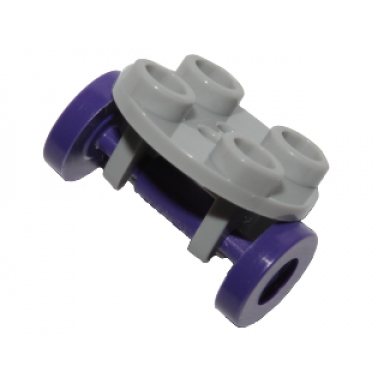 light bluish gray plate round 2 x 2 thin with wheel holder with dark purple wheels 2655 2496