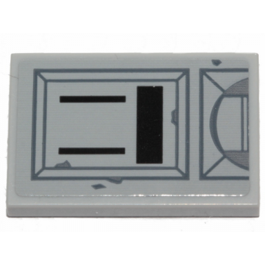 light bluish gray tile 2 x 3 with sw clone scout walker hull plates pattern sticker - set 75261