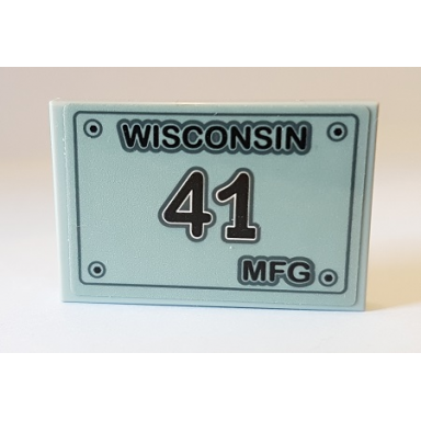 light bluish gray tile 2 x 3 with wisconsin 41 mfg pattern sticker - set 10269