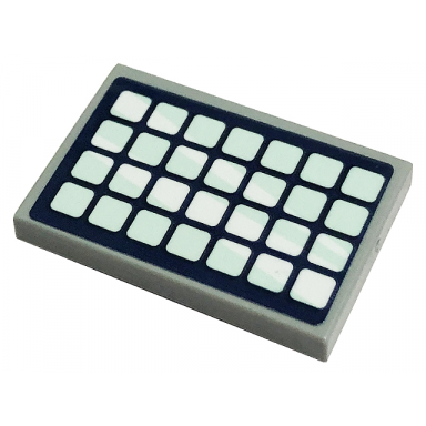 light bluish gray tile 2 x 3 with light aqua and dark blue solar panel pattern sticker - set 41449