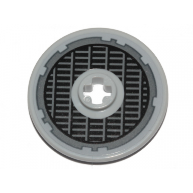 light bluish gray technic disk 3 x 3 with sw millennium falcon grille and light bluish gray outline pattern sticker - sets 7965 75105 75257