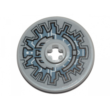 light bluish gray technic disk 3 x 3 with sw millennium falcon hyperdrive pattern sticker - sets 75192 75257