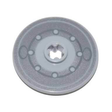 light bluish gray technic disk 3 x 3 with disc brake silver rotor pattern