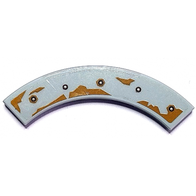 light bluish gray tile round corner 4 x 4 macaroni with 5 rivets and medium nougat rust pattern model left side sticker - set 70425