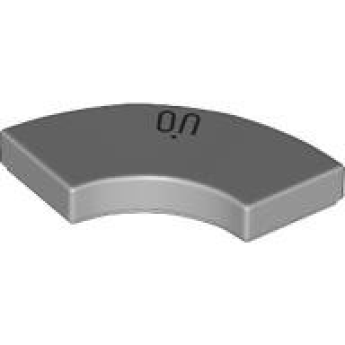 light bluish gray tile round corner 2 x 2 macaroni with black on pattern