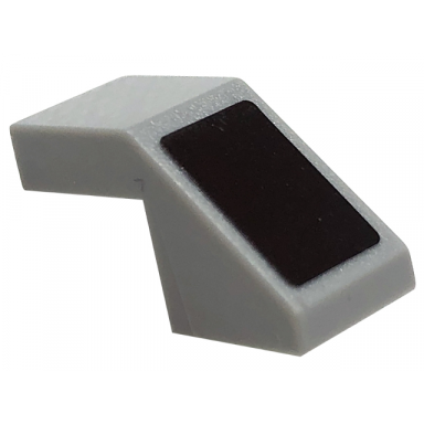 light bluish gray slope 45 2 x 1 with cutout without stud with black rectangle pattern sticker - set 76909