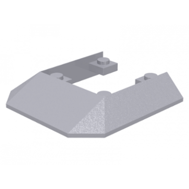 light bluish gray wedge 6 x 6 cutout train roof