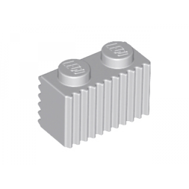 light bluish gray brick modified 1 x 2 with grille fluted profile
